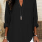 👍LAST DAY SALE 50% OFF🌹Women's Plain Notched Neck Drop Shoulder Blouse Shirts, Casual Long Sleeve Top
