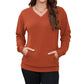 💖2026 Autumn’s Sale 70% OFF✨🍂Women's Hoodless V-neck Sweatshirt With Kangaroo Pocket Longsleeve Oversized Casual Style Shirt