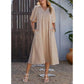 💃2026 Summer Hot Sale 70% OFF🥰Women's Casual V Neck Puff Sleeve Empire Waist A-Line Maxi Dress