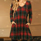 🎅Hot Sale 49% Off✨Loose Dress with Christmas Plaid Print