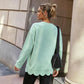 💖2026 Autumn’s Sale 70% OFF✨🍂Women's Crew Neck Wavy Scallop Oversized Sweatshirt