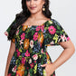 ⏰🌈Summer Hot Sale 70% OFF💃Floral Smocked Square Neck Midi Dress with Pockets