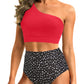 💥Last Day Special Sale 49% OFF🩱One Shoulder High Waisted Bikini Sets Two Piece Swimsuit Tummy Control