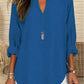 👍LAST DAY SALE 50% OFF🌹Women's Plain Notched Neck Drop Shoulder Blouse Shirts, Casual Long Sleeve Top