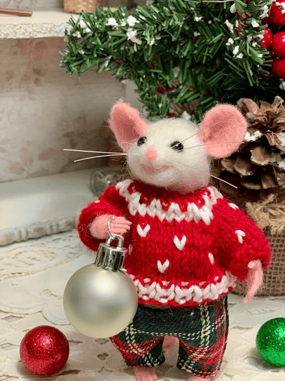 ⏰Limited Edition Hot Sale 50% Off - Handmade Christmas Needle felted Mouse