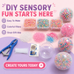 🔥HOT SALE 50% OFF🎁 ✨ DIY Stress Ball Making Kit, Includes 6 Filling Packs, 10 Transparent Blank Soft Skins, Expansion Tool, Ideal for Adult Stress Relief, Squishy Maker