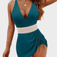 💃Hot Sale 49% OFF💃Deep V Drawstring One-Piece Swim Dress