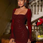 💃Last Day Sales 50% OFF🎉Women's Sequin Sheer Mesh Bodycon Mini Dress