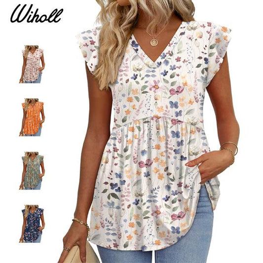 📢2026 HOT SALE 50% OFF👚Women's Summer Babydoll Shirts Ruffle Sleeve Tops💃