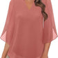 🌹LAST DAY SALE 50% OFF🌹Women's Plain Short Sleeve V-Neck Chiffon Blouse