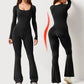 🔥Hot Sale-49% OFF🔥Women's Long Sleeve Square Neck Wide Leg Jumpsuit