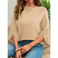 💖2026 Autumn’s Sale 70% OFF✨🍂Women's Three Quarter Length Sleeve Knitwear Crewneck Oversized Sweater Knit Top