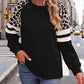 🍂LAST DAY SALE 60% OFF👍✨Women's Crewneck Long Sleeve Loose Cut Color Block Sweatshirts, Leopard Casual Tops with Cozy Softness