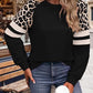 🍂LAST DAY SALE 60% OFF👍✨Women's Crewneck Long Sleeve Loose Cut Color Block Sweatshirts, Leopard Casual Tops with Cozy Softness