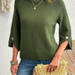 💖2026 Autumn’s Sale 70% OFF✨🍂Women's Three Quarter Length Sleeve Knitwear Crewneck Oversized Sweater Knit Top