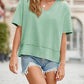 💥2026 Hot Sale 49% OFF👚Women's V Neck T Shirts Casual Short Sleeve Flowy Tops Loose Fit Basic Tees -👍Premium Blend Fabric Flattering V Neckline