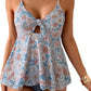 🩱Last Day Sale 50% OFF💥🏊Women's Two Piece Tummy Control Cutout Tie Knot Tankini Swimsuits