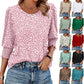 ⏰Limited Time Sale-50% OFF💝Womens 3/4 Sleeve T-Shirts Cute Crewneck Tees Blouses