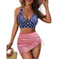 🩱2026 HOIT SALE 50% OFF🌊Women’s High Waisted Tummy Control Mesh Sarong Wraps Bathing Suit Bikini Set