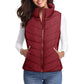 💖HOT SALE 50% OFF✨️Womens Sleeveless Zip Up Outerwear Stand Collar Quilted Puffer Vest💗