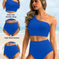 💥Last Day Special Sale 49% OFF🩱One Shoulder High Waisted Bikini Sets Two Piece Swimsuit Tummy Control