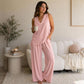 🏖️Summer Hot Sale 50% OFF💃Elegant Women's Halter V-Neck Sleeveless Top & Wide Leg Pants 2 Piece Set