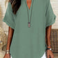 💥Last Day Special Sale 50% OFF💝✨Fashion Loose Solid Color Short Sleeve Blouse
