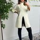 Soft Knit Roll Neck Front Split Silver Chain Pocket Jumper (4 Colours)