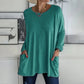 🎉2026 Hot Sale 50% OFF💞 Women's Round Neck Long Sleeve Loose Pocket T-Shirt