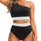 💥Last Day Special Sale 49% OFF🩱One Shoulder High Waisted Bikini Sets Two Piece Swimsuit Tummy Control
