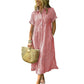 💃LAST DAY SALE 49% OFF👗Women's Loose Midi Striped Shirt Dress with Pockets