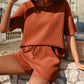 🔥Summer Hot Sale 49% OFF🔥Waffle-Knit Half Sleeve Top and Shorts Set