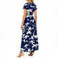 👗2026 Summer Hot Sale 49% OFF🌈 Women's V neck Ankle Length Floral Print Beach Long Flowy  Maxi Dress with Pockets🎀