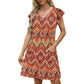 ⏰2026 Hot Sale 50% OFF💃Women's Summer Ruffle Sleeve V Neck Loose Swing Dress with Pockets