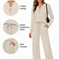⏰LAST DAY SALE 70% OFF👍✨Women's Two Piece Lounge Set Long Sleeve Top Wide Leg Pants