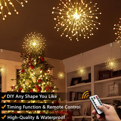 🎅Christmas Sale 49% OFF🎄Hanging Starburst Fairy Lights for Christmas