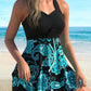 🔥LAST DAY SALE 70% OFF👙Women's Plants Print V Neck Swimdress & Tankini Set 