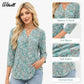 🌸2026 Summer Hot Sale 60% OFF👕Women’s Casual Printed V-Neck Top 3/4 Sleeve Shirts