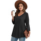 💥2026 Hot Sale 49% OFF👚Women's V Neck Babydoll 3/4 Sleeve Patchwork Print Top