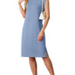 🔥Summer Sale 50% OFF👗Women Round Neck Loose Split Wrinkle-Free Midi Dress with Pockets