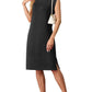 🔥Summer Sale 50% OFF👗Women Round Neck Loose Split Wrinkle-Free Midi Dress with Pockets