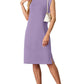 🔥Summer Sale 50% OFF👗Women Round Neck Loose Split Wrinkle-Free Midi Dress with Pockets