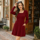 🍂🔥LAST DAY SALE  70% OFF⏰Women's 2026 UK Square Neck Long Sleeve Fall Dresses Casual Babydoll Sweater Dress