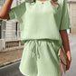 🔥Summer Hot Sale 49% OFF🔥Waffle-Knit Half Sleeve Top and Shorts Set