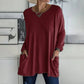 🎉2026 Hot Sale 50% OFF💞 Women's Round Neck Long Sleeve Loose Pocket T-Shirt