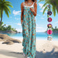 🏖️Summer Hot Sale 50% OFF!🌼Women's Summer Bohemian Wide Leg Jumpsuit with Pockets