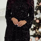 💖LAST DAY SALE 50% OFF✨Long Sleeve Loose Sequined Tie-back Dress