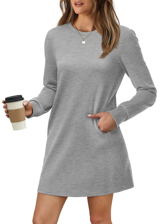 💥Black Friday Hot Sales - 49% OFF🔥Women Long Sleeve Casual Crewneck Dress