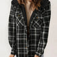 Hot Sale-Women's Thickened Flannel Long Sleeve Plaid Jacket Coat With Hood