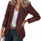 ⏳LAST DAY SALE 70% OFF✨🍂 Women's Casual Blazer Fitted Long Sleeve Work Office Suit Jacket with Flap Pockets